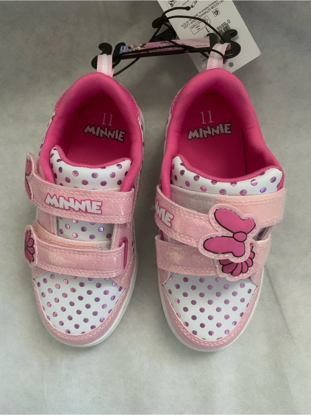 NWT Disney Minnie Mouse Pink Sparkle Toddler Girls Sneakers Size 11